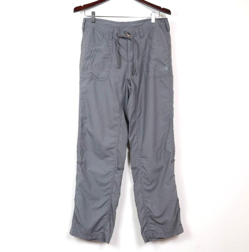 The North Face Size 8 Horizon Tempest Pants Nylon Ripstop Roll Up Gray